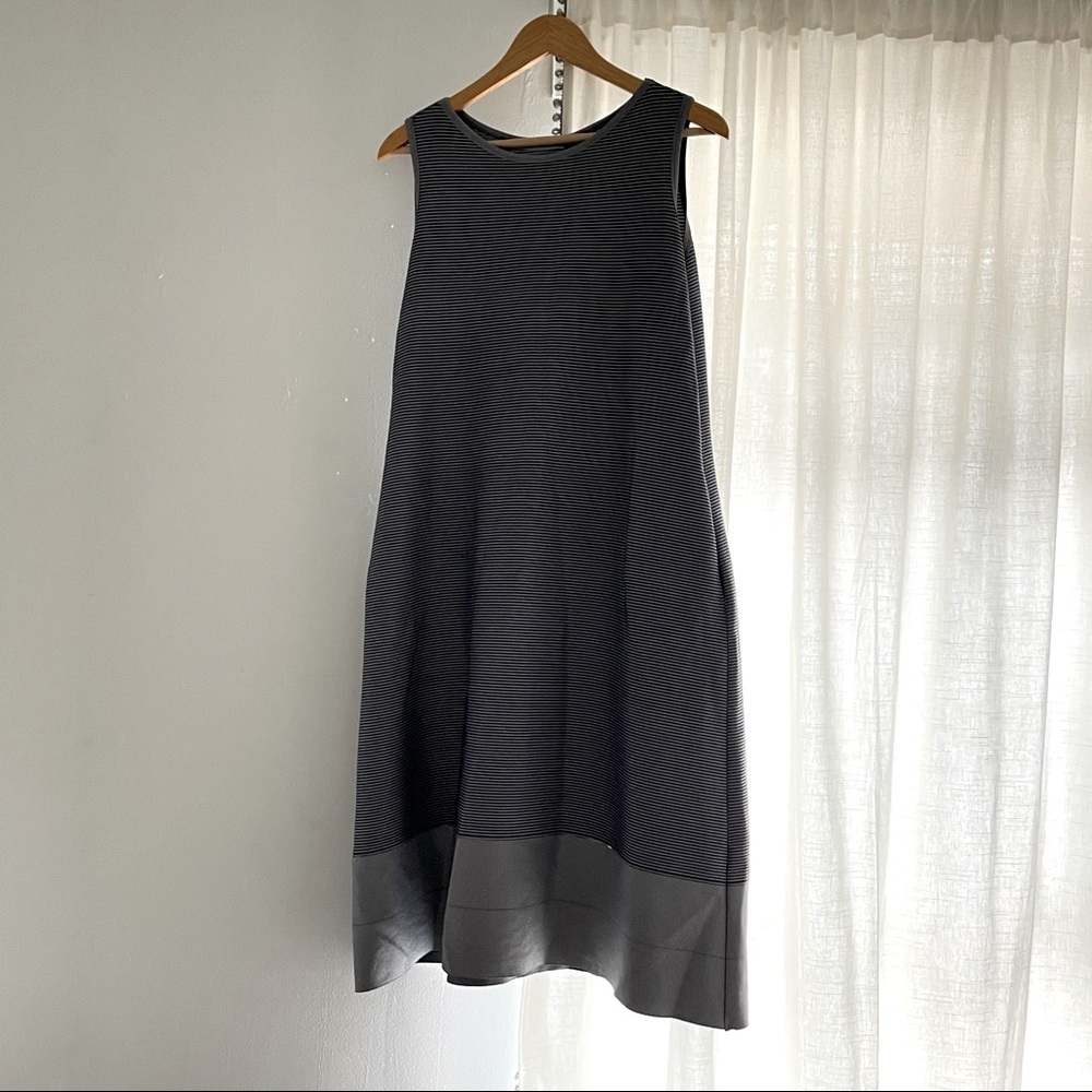 Issey Miyake blue striped dress with pockets!